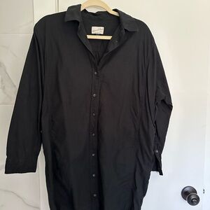 Black Button-Up Shirt Dress
